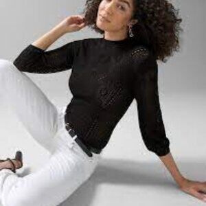 White House Black Market Mesh Pullover